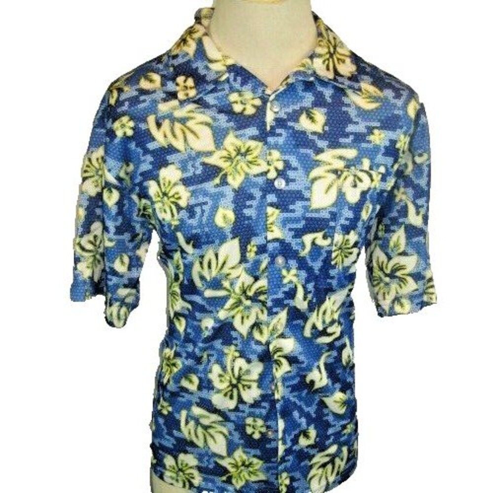 Mens Priority Male Floral Aloha Island Hawaiian Casual Shirt sz M